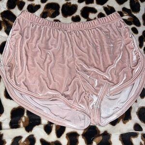 John Gult size small pink velour shorts